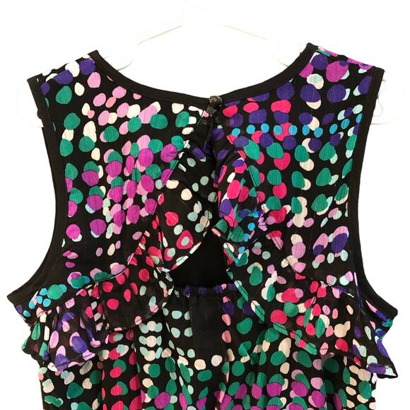 Kate Spade Multi-Colored Flutter Dress Sleeveless Keyhole Back Size 10 - Picture 3 of 6